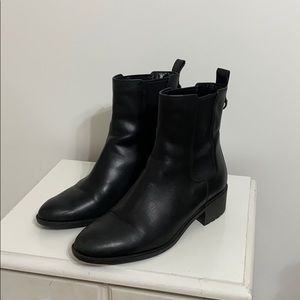Cole Haan black waterproof booties with treads